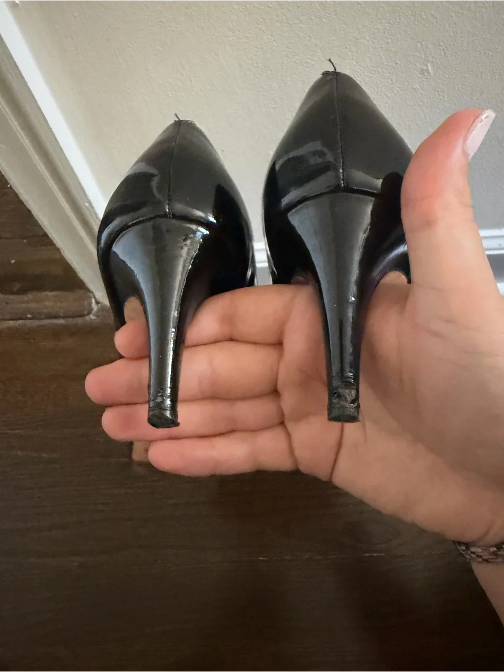 Cole Haan Black Patent Mid Heel Pumps